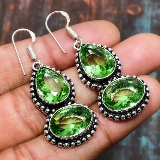 Enchanted Green Drops – Sterling Silver Peridot Earrings