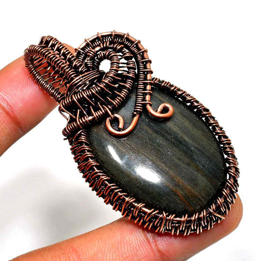 Gaia’s Embrace – Copper-Wrapped Gemstone Pendant