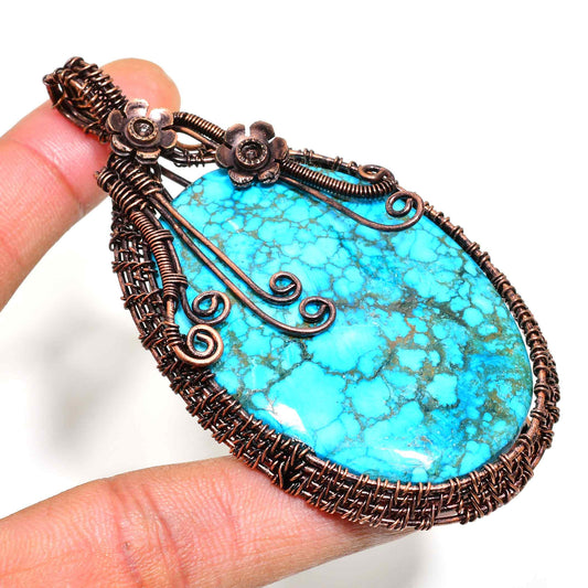 Turquoise Dreams – Vintage Copper Pendant
