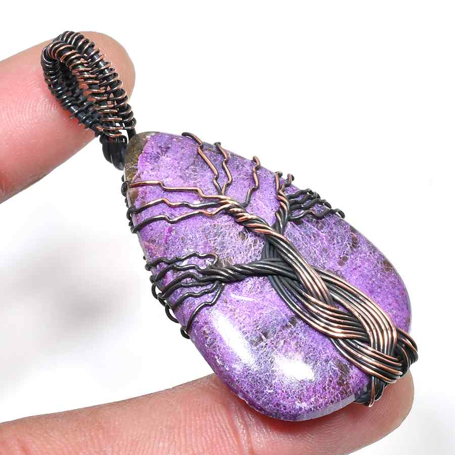Ezra’s Veil – Handcrafted Amethyst & Oxidized Copper Pendant