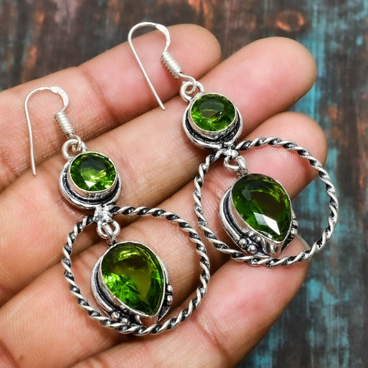Marisol’s Radiance – Peridot Silver Earrings