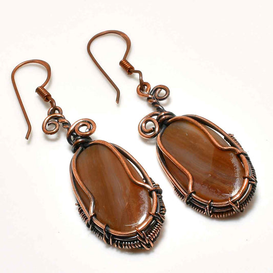 Rooted Radiance – Copper Agate Earrings