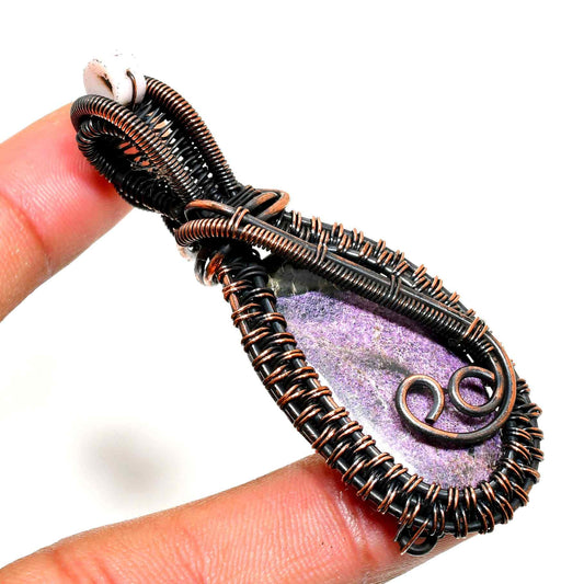 Ezra’s Veil – Handcrafted Amethyst & Copper Pendant