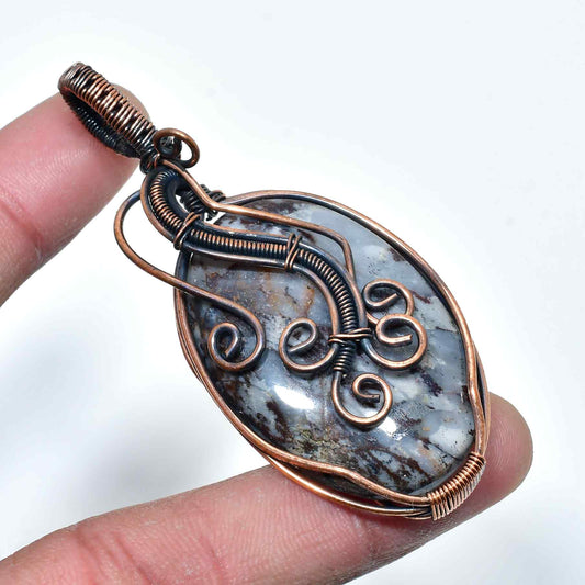 Ember’s Embrace – Jasper Copper Pendant