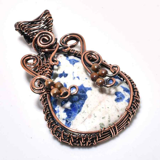 Celeste’s Whisper – Lapis Lazuli Copper Pendant