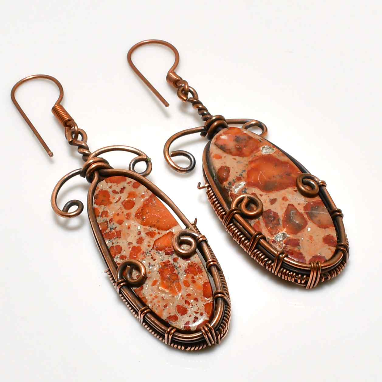 Earth’s Embrace – Brecciated Jasper Copper Earrings