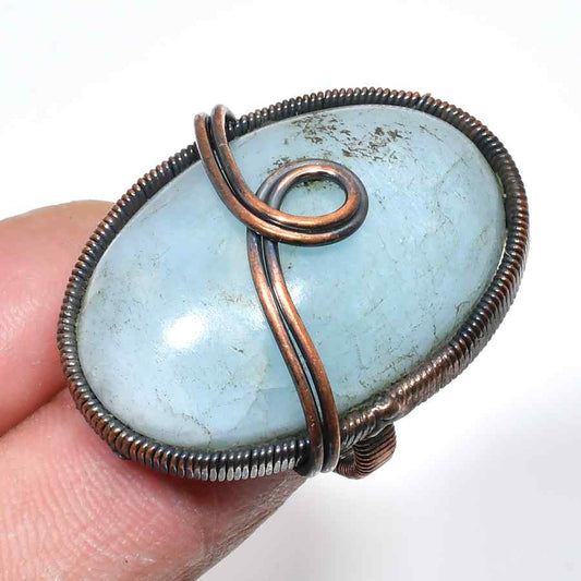 Aqua’s Embrace – Aquamarine Copper Healing Ring