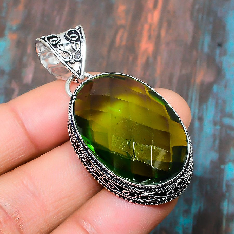 Sylvan Harmony – Green Tourmaline Silver Pendant