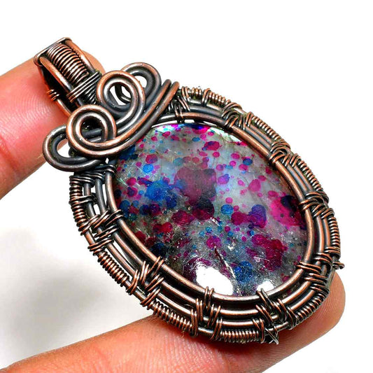 Ethereal Cosmos – Aura Quartz Copper Pendant