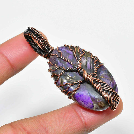 Ezra’s Veil – Mystic Amethyst & Copper Pendant