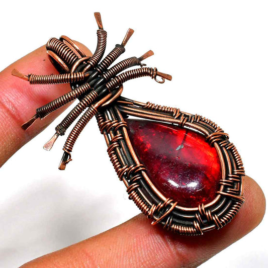 Ember’s Dream – Garnet & Copper Pendant
