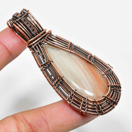 Aurora’s Embrace – Amethyst Copper Pendant