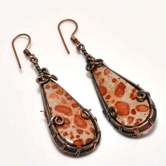 Gaia’s Embrace – Jasper Copper Earrings