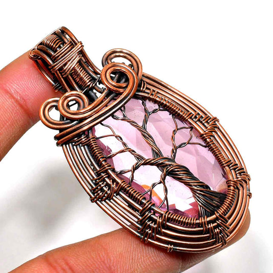 Ezra’s Veil – Amethyst & Oxidized Copper Pendant