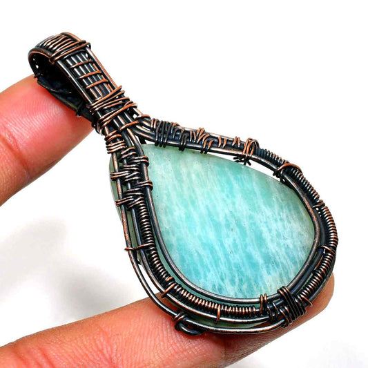 Seaside Serenity – Aquamarine Copper Pendant