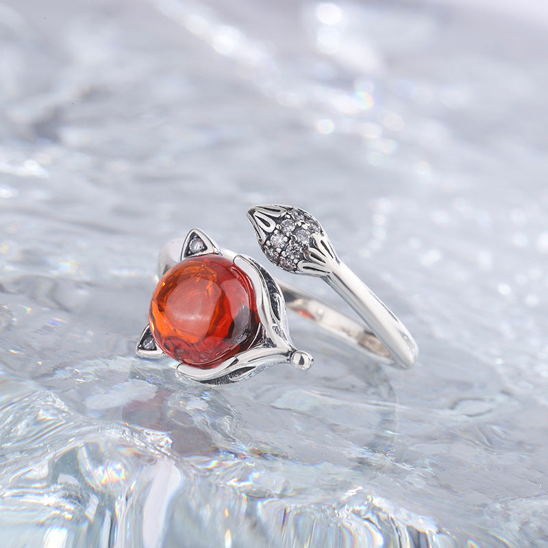 Vintage Fox Ring  - 925 Sterling Silver