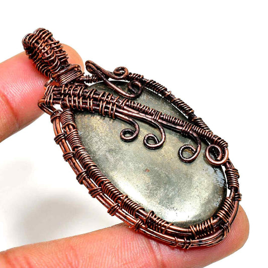 Gaia’s Embrace – Natural Stone & Copper Pendant