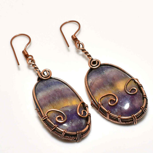 Serene Clarity – Fluorite & Copper Earrings