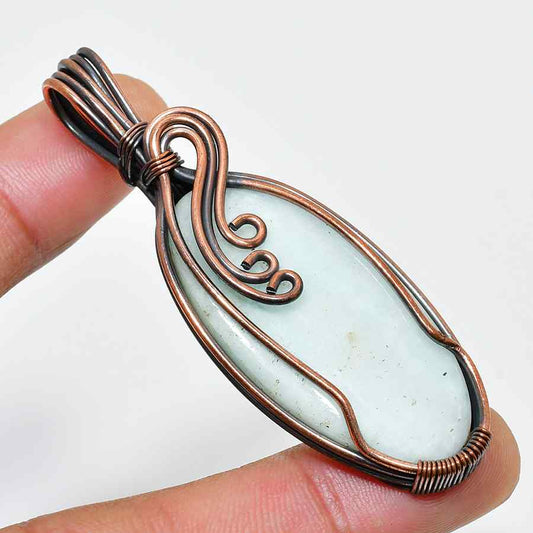 Ocean’s Whisper – Aquamarine Copper Pendant