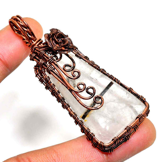 Aurora’s Clarity – Copper Quartz Pendant