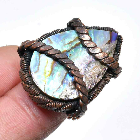 Ember’s Embrace – Labradorite Antique Bronze Pendant