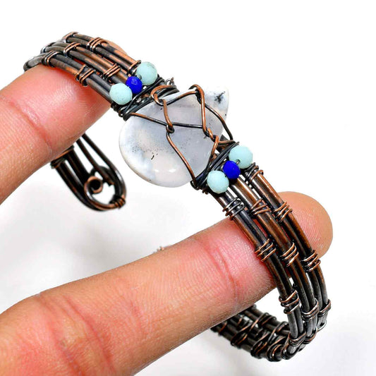 Luna’s Embrace – Moonstone Copper Bracelet