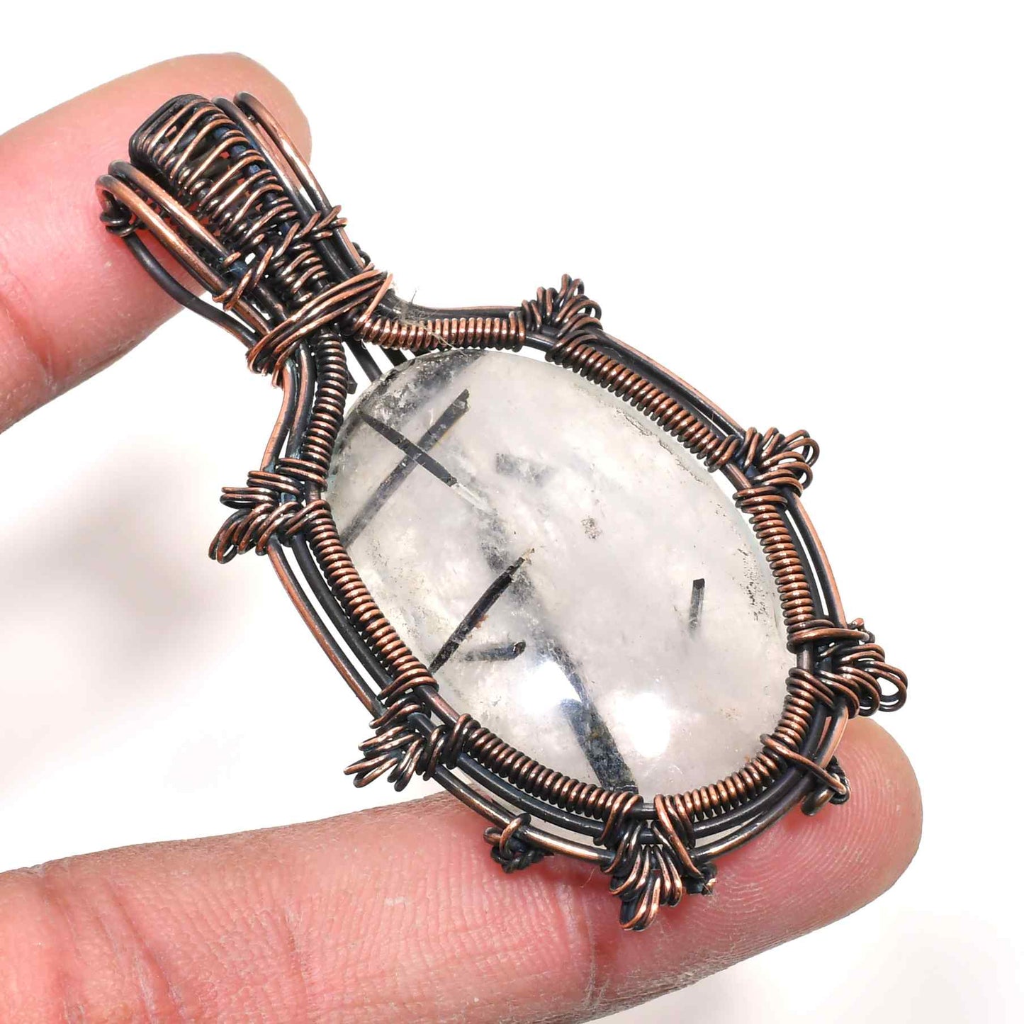 Gaia’s Clarity – Quartz Copper Pendant