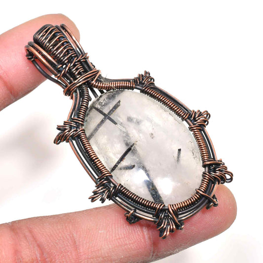 Gaia’s Clarity – Quartz Copper Pendant