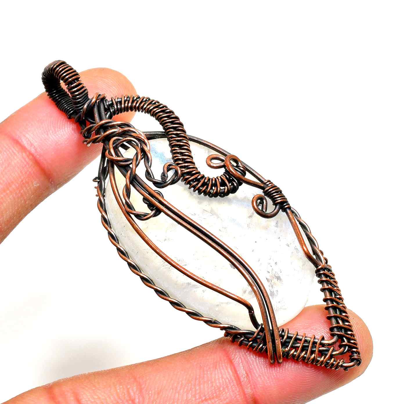 Serenity Spiral – Amethyst Copper Pendant