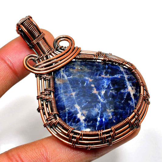Radiant Insight – Sodalite & Oxidized Copper Pendant