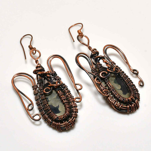 Terra’s Embrace – Copper & Stone Earrings