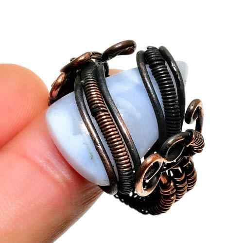Celestial Whisper – Aquamarine & Copper Ring