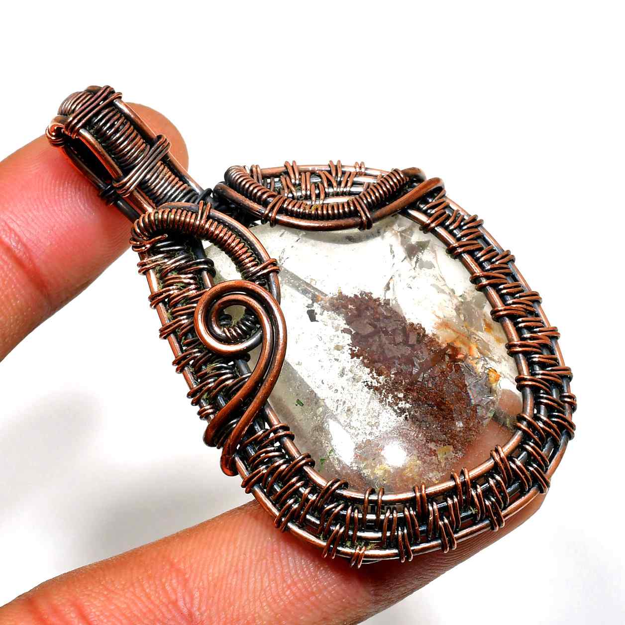 Aurora’s Clarity – Copper Quartz Pendant