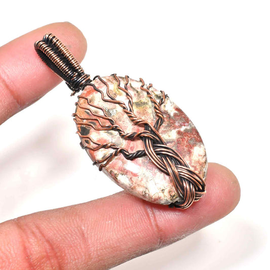 Ember’s Essence – Jasper & Copper Wire Pendant