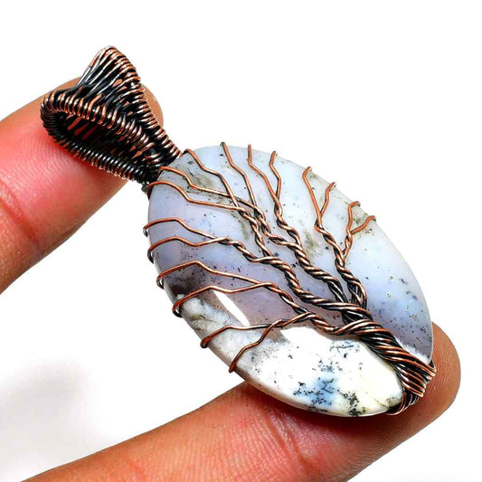 Gaia’s Embrace – Agate & Copper Pendant