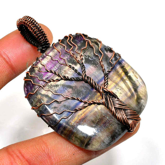Serenity Tree of Life – Fluorite & Copper Pendant