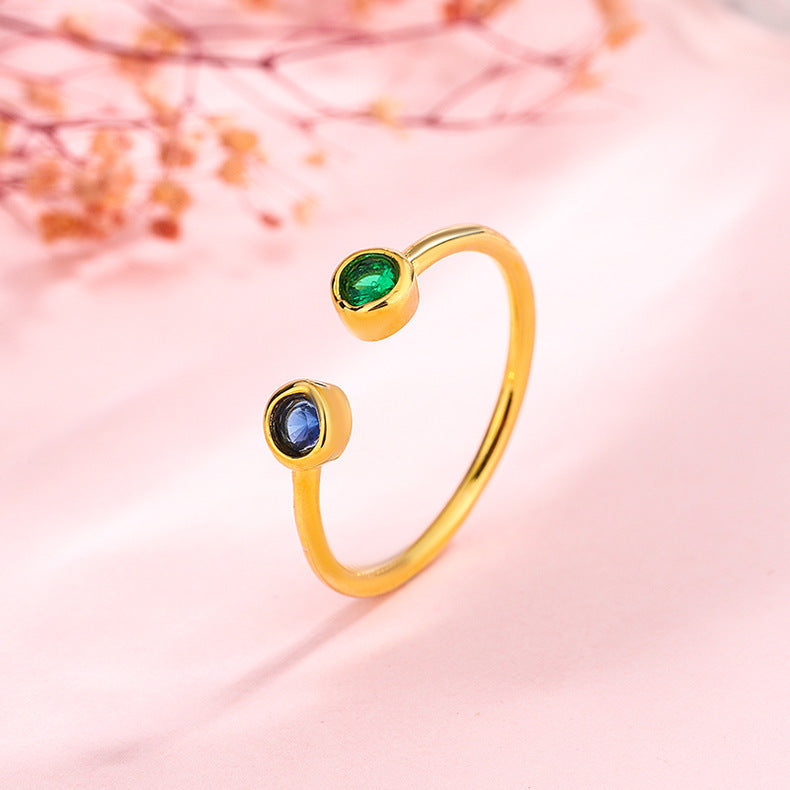 Sleek Ring with Zircon Accents