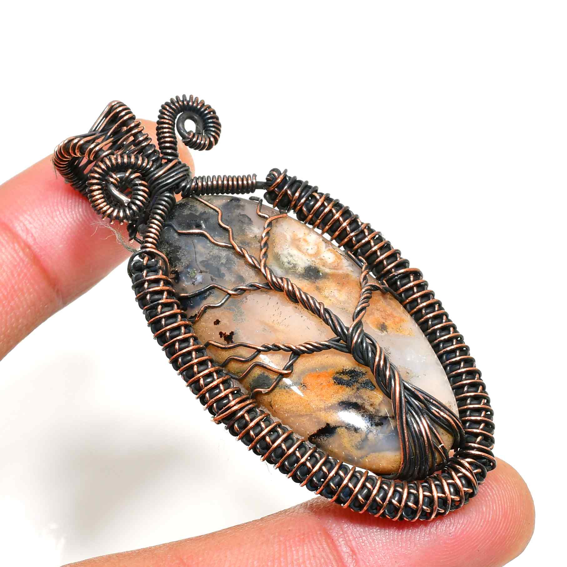Gaia’s Embrace – Agate Tree of Life Pendant