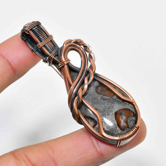 Celestine’s Whisper – Amethyst & Copper Pendant