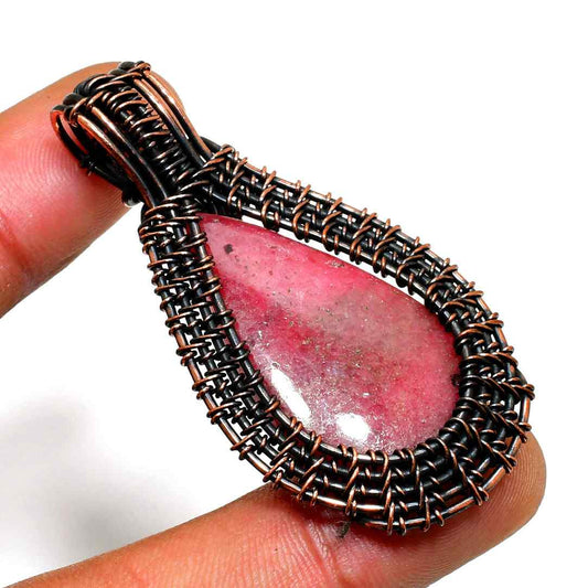 Radiant Rose – Pink Gemstone Copper Pendant