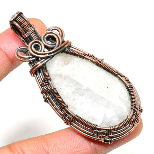 Celestial Guardian – Clear Quartz & Oxidized Copper Pendant