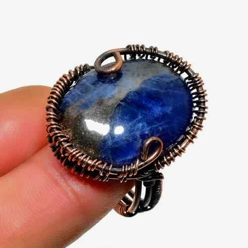 Serenity’s Whisper – Sodalite & Copper Ring