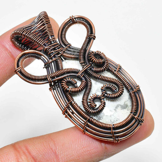 Ezra’s Veil – Amethyst & Oxidized Copper Pendant