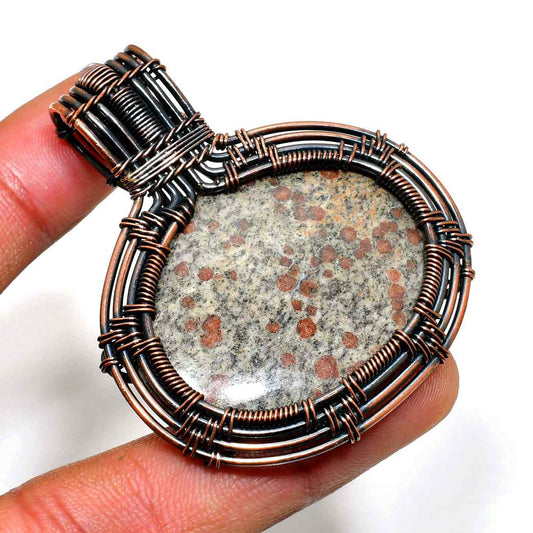 Artisan’s Embrace – Copper-Wrapped Natural Stone Pendant
