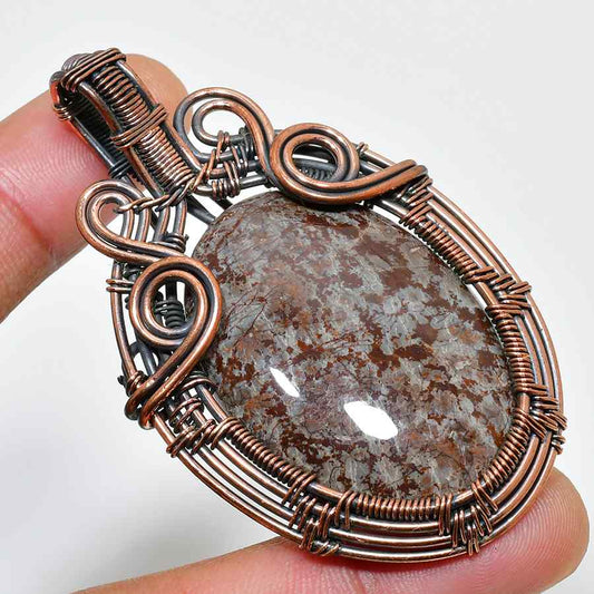 Gaia’s Embrace – Jasper & Copper Pendant