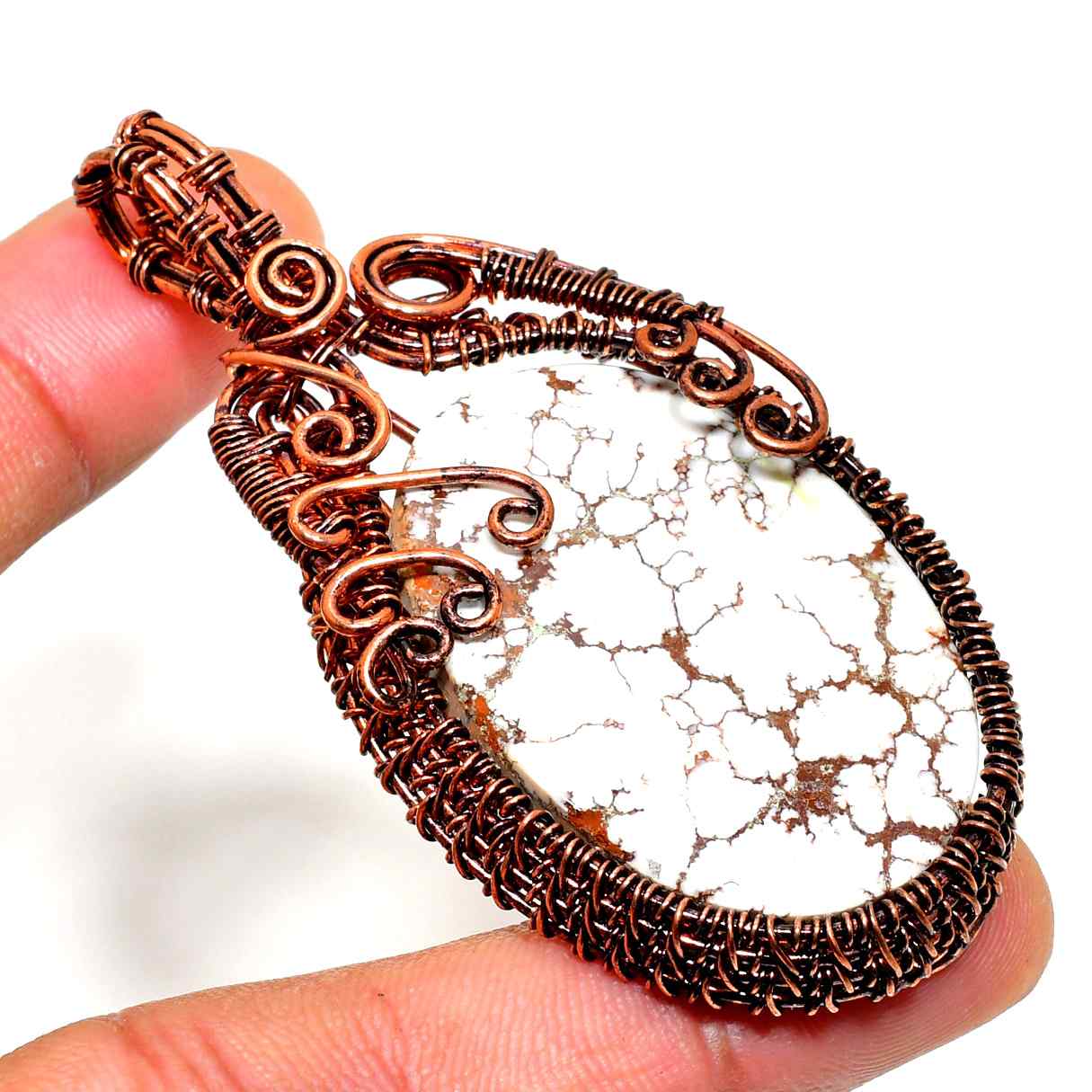 Gaia’s Anchor – Copper-Wrapped Natural Stone Pendant