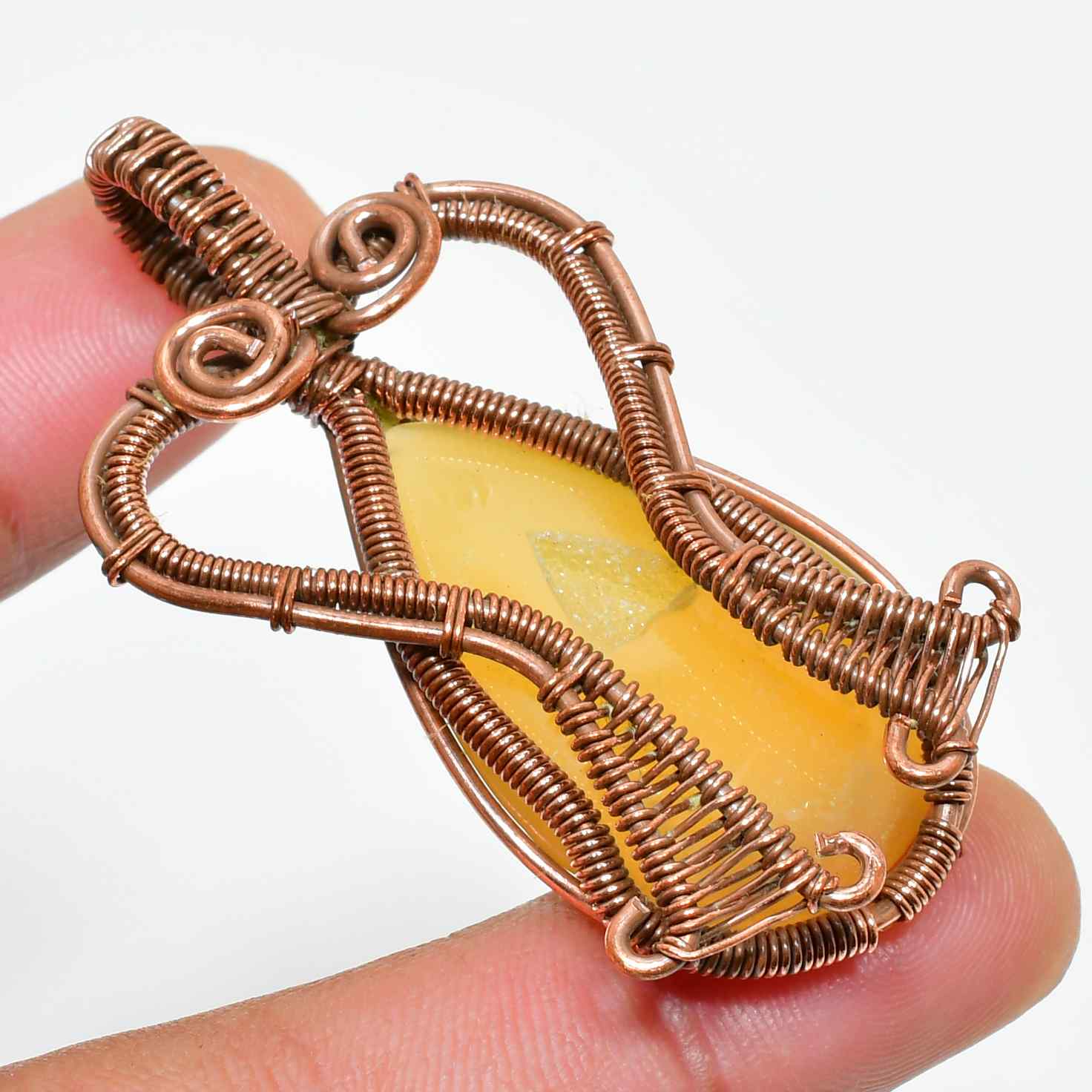 Honey Harmony – Oxidized Copper Quartz Pendant