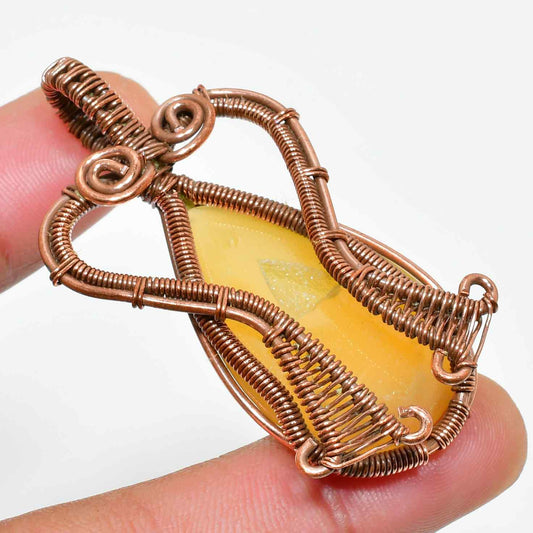 Honey Harmony – Oxidized Copper Quartz Pendant
