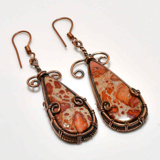 Ember’s Glow – Jasper & Oxidized Copper Earrings