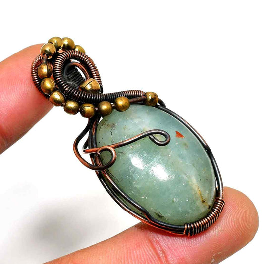 Serenity’s Embrace – Aventurine Copper Pendant